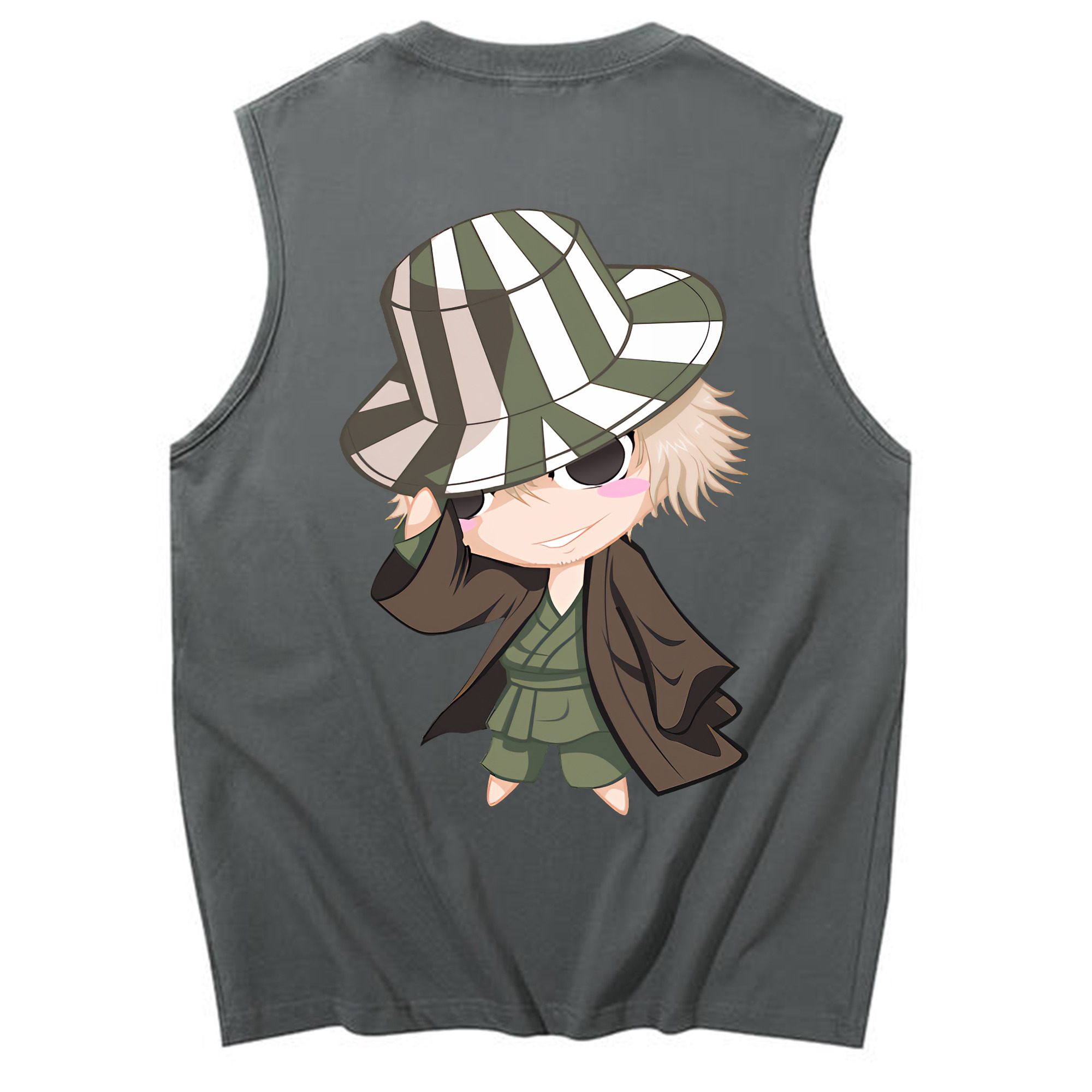 （画像用） "ブリーチ 浦原 喜助（うらはら きすけ） BLEACH Urahara Kisuke " コットン100％タンクトップ（背面プリント）